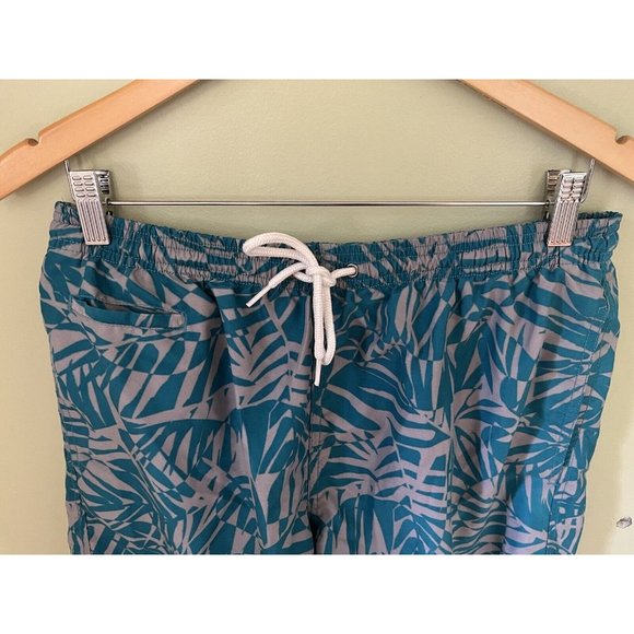 Surf & Swim Co Men's Trunks Swim Trunks with Lining Turquoise/Gray Size Medium - Picture 2 of 6
